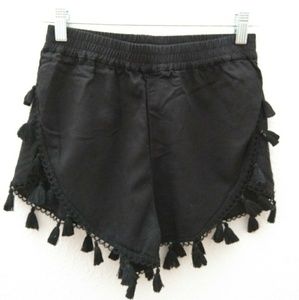 H&M Black Tassel Shorts